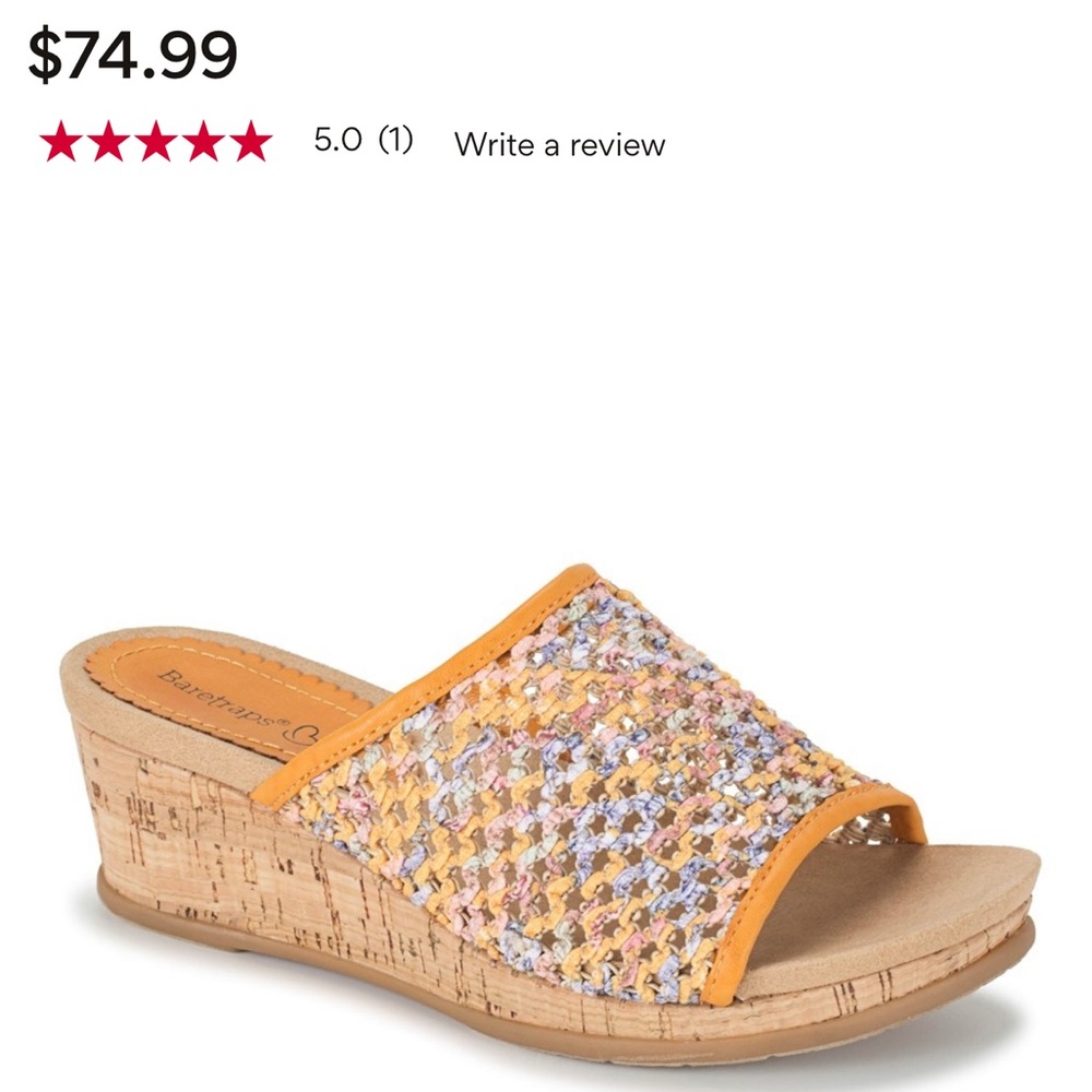 BareTraps Women's Flossey Wedge Sandals Orange